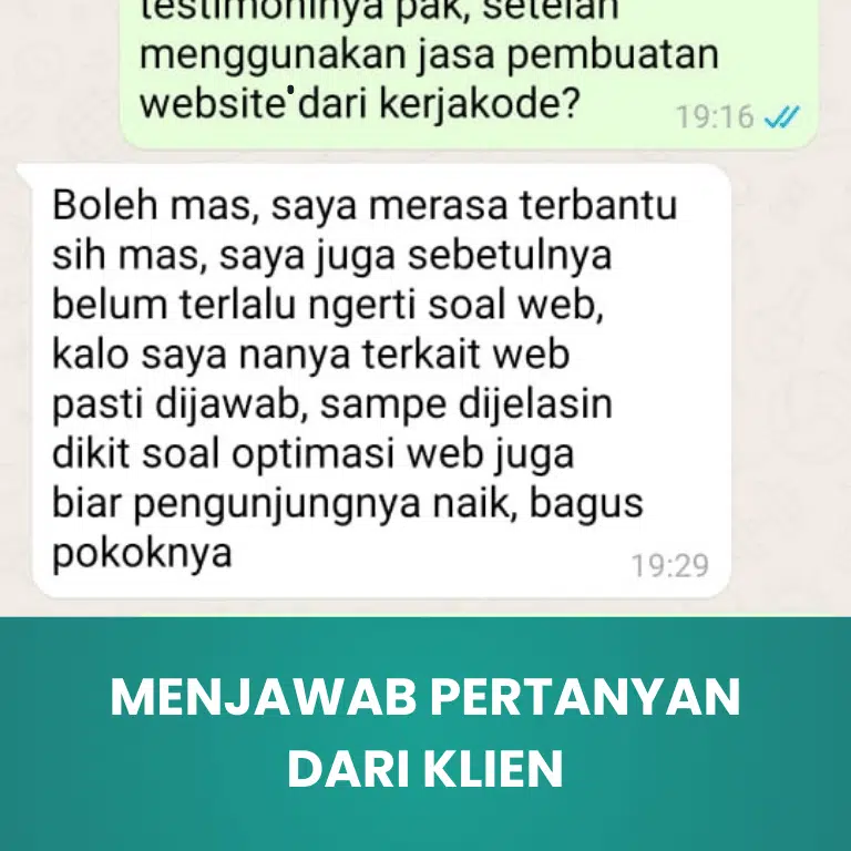 Menjawab Pertanyaan Dari Klien