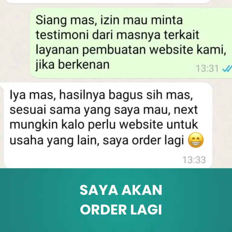 Next Saya Akan Order Lagi untuk Website yang Lain