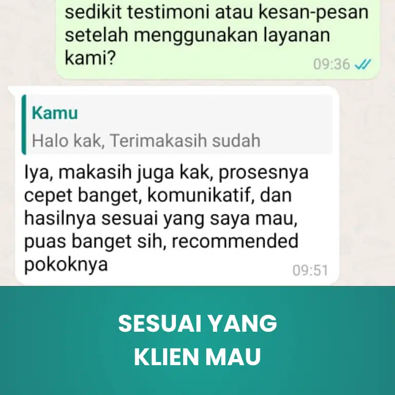 Sesuai Keinginan Klien